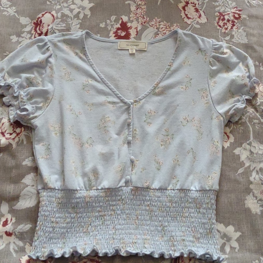 Light blue with floral design